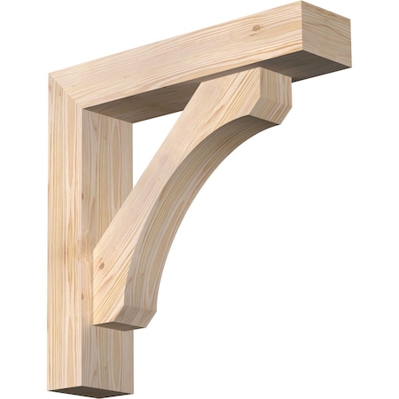 Ekena Millwork Legacy Block Smooth Bracket w/ Offset Brace, Douglas Fir, 5 1/2"W x 24"D x 24"H BKT0604X24X24LEC05SDF